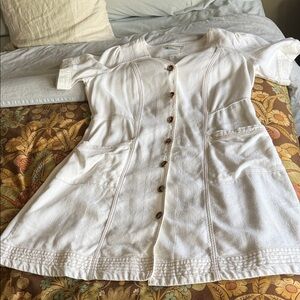 Anthropologie  pilcro White Button-Down Dress 16w